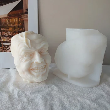 3D Înfricoșător Feroce Cap de Lumânare Mucegai DIY Săpun Manual de Gips, Lut Rasina de Artizanat Face Mucegai Silicon Decor Acasă Ornamente