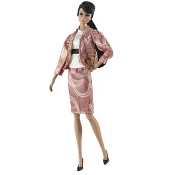 Haina Roz Fusta Tricou Geantă De Mână De Petrecere Costum Pentru Papusa Barbie Haine De Moda Set Pentru Papusa Barbie Costume 1/6 Accesorii Papusa Jucărie