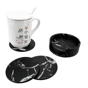 Marmura Coaster Bea Cafea Cupa Mat Ceai Pad Placemats 6PCS Anti-Alunecare Izolat Termic Masă Placemats Creative din Piele PU