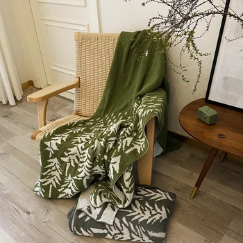 De Bună Calitate, Moale Verde Nordică Capac Pătură Prosop Canapea Pui De Somn De Tricotat De Agrement Pătură