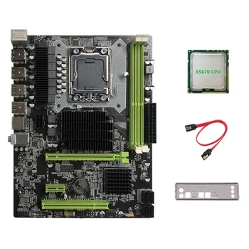 X58 Placa de baza LGA1366 Calculator Placa de baza Suporta DDR3 ECC Suport de Memorie RX placa Grafica Cu X5670 CPU+Cablu SATA
