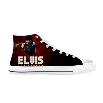 Regele Elvis Aaron Presley Star Rock, Muzica Cool, Casual Pânză Pantofi de Înaltă Top Confortabil Respirabil Imprimare 3D Bărbați Femei Adidași