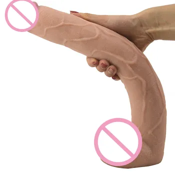 Super Lung Realist Penis artificial în condiții de Siguranță PVC Moale Cal Vibrator Realist Mare Vibratoare Penis Gigant Gode Jucarii Sexuale pentru Femei 39.5 * 5.6 cm