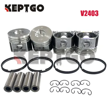 Noi 4 Seturi V2403 Piston Pin (& Clip) cu Inele Pentru Kubota Motor 1G796-2111