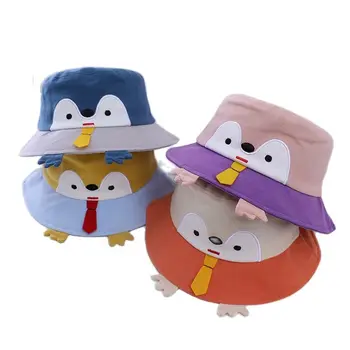 Doitbest 2021 Copii Bumbac Găleată Pălării de Vară Panama pinguinului Desene animate Soare Capac Copil Băieți și Fete in aer liber pe Plaja Pălărie de Pescar