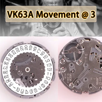 VK63A Mișcare @ 3 Quartz Cronograf Ceas de Înlocuire Circulație VK SERIE VK63A VK63 H3 Singur Calendar