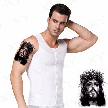 Impermeabil Tatuaj Temporar Autocolant Isus Lup Cu Pene Flash Tatuaje Femei Războinic Coroana Body Art Brațul Fals Tatuaj Bărbați