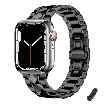 NOI Pentru Apple watch band Seria 7 6 5 44mm cu diametrul de 40mm, 45mm 41mm bratara din Otel Inoxidabil curea iwatch 3 42mm 38mm applewatch benzi