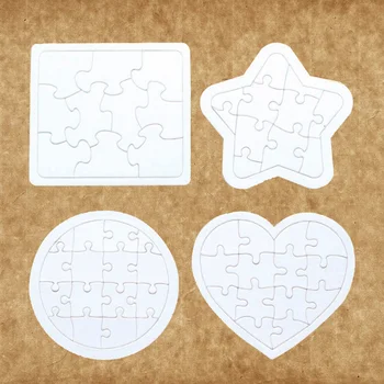 Puzzle Blank-Uri De Piese De Puzzle Alb Pentrupentru Pictura Acasă Tragere De Inimă Pentru Copii Sublimare Diy Rămâne Familia În Formă Trage Scrie