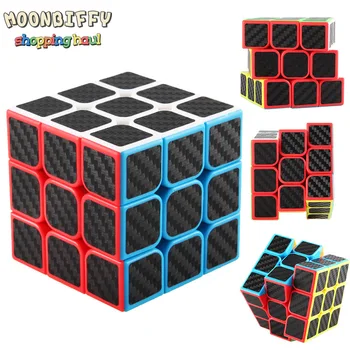 3x3x3 Profesionale Cub Magic Fibra de Carbon Autocolant Viteza Pătrat Puzzle Jucarii Educative pentru Copii Zauberwürfel Кубик рубик