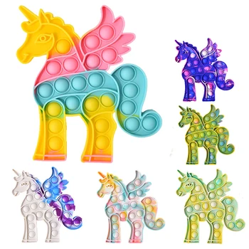 Kawaii Unicorn Copii Bubble Frământa Jucării Senzoriale Autist Nevoie de Anti-stres de Relief de Stres Squishy Simplă Gropiță Frământa Jucărie поп ит