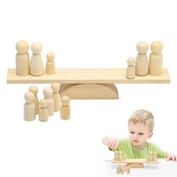 1 SetBaby Lemn Balansoar Jucarie Lemn De Fag Blocuri Nordică A Juca Jocul Echilibru Montessori Copilul De Învățare Timpurie Cadou Cadou Jucărie