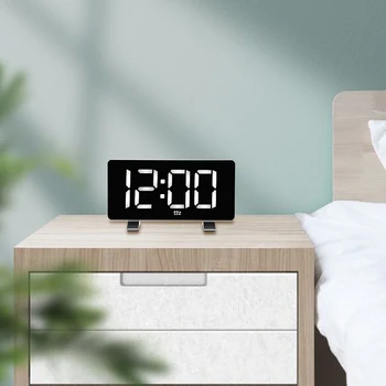 LED Ceas cu Alarmă Muzică Cu USB Port de Încărcare Pentru Dormitor, Camera de Studiu Biroul de Afișare Timp Dreptunghi ceas de birou digitale