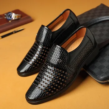 Pantofi Barbati Elegant Mens Pantofi Eleganți Din Piele Coafor Ventilare Orificiu De Nunta Pantofi Pentru Bărbați Clasice Erkek Ayakkabi