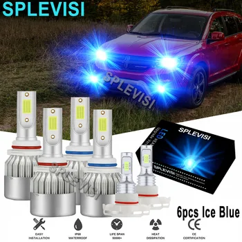 6PCS Gheață Albastru LED-uri Auto Faruri de Ceață Auto Lumina Lumina 8000K Pentru Dodge Journey 2010-2019 Pentru Mitsubishi Lancer 2008 2009-2017