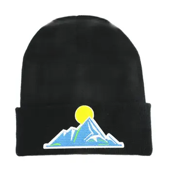Bumbac Iceberg Broderie Îngroșa Tricot Pălărie de Iarnă Pălărie Cald Chelioși Capac Beanie Hat pentru Barbati si Femei 387