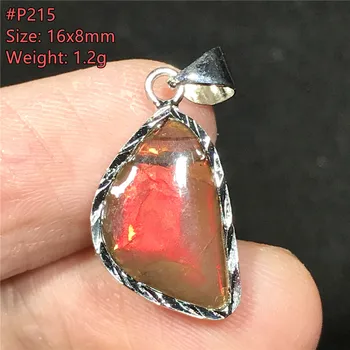 Roșu Natural Amonit Ammolite Pandantiv Bijuterii Pentru Femei, Omul de Frumusete Cadou 16x8mm Margele din Argint cu pietre de Cristal tipul de Piatră prețioasă AAAAA