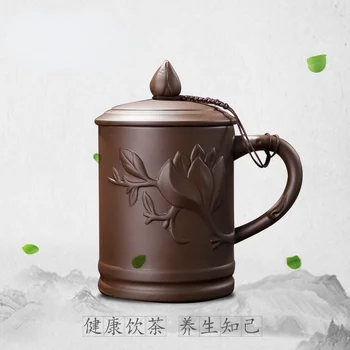 Stil chinezesc Nisip Violet Cana Bărbați Ceașcă de ceai Master Ceașcă Mare Cana Ceramica cu Capac Home Office Cupa Singură Băutură Ceașcă de ceai