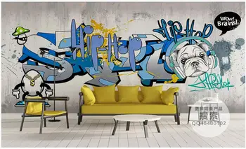 Foto personalizat murale 3d tapet Rock punk abstract graffiti acasă decor camera de zi 3d, picturi murale, imagini de fundal pentru pereți 3 d
