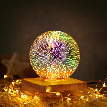 3D Romantic foc de Artificii Lumina Atmosferă plină de culoare Lampă de Masă USB Plug Decor Lampă de Noptieră Dormitor Cerul Înstelat LED Lumina de Noapte