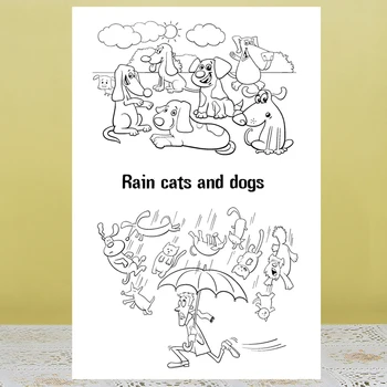 ZhuoAng Ploua pisici și câini Clar Ștampilă pentru Scrapbooking Ștampilă Sigiliu Ambarcațiuni de Hârtie Clar Timbre de Luare de Card