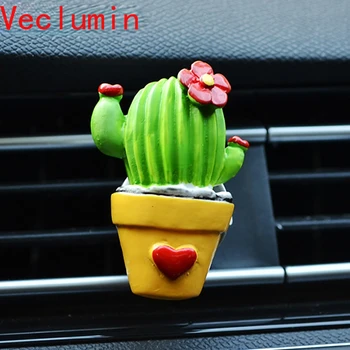 3D Floare de Cactus Aromă În Mașină Parfum Odorizant Auto cu Aroma de Parfum Difuzor de Aer Vent Clip Accesorii Auto Creativ Decor