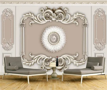 Personalizate de hârtie 3D orice dimensiune tapet mural stil European modern de aur ipsos sculptate TV canapea tapet de fundal lacul murală