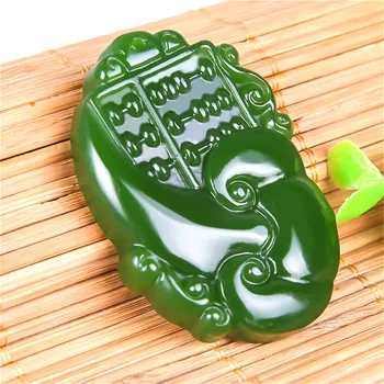 Mână-Sculptate Abac Natural Verde Jad Pandantiv Colier Farmec Jadeit Bijuterii Amuleta Accesorii de Moda pentru Barbati, Cadouri Femei