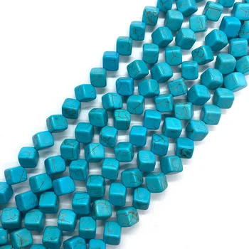 Naturale Albastru Pin Metru Cub de Mărgele Moda Bijuterii DIY Brățară Colier Farmec Doamnelor Manual Margele Accesorii