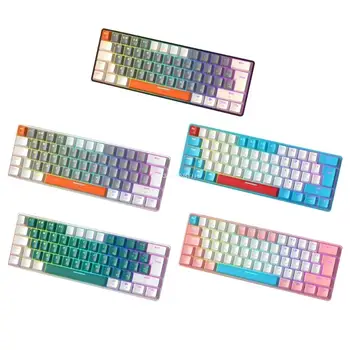 60% cu Fir Gaming Keyboard, RGB Iluminat Ultra-Compact Mini Tastatura, rezistent la apa Compact Mici, 62 De Chei de la Tastatură pentru PC Dropship