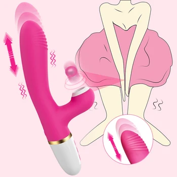 Vibrator Suge Puternic Stimulator Clitoris jucarii Sexuale pentru Femei Telescopic Dildo Vibrator Vaginal Clit Sucker Erotic Adult Bunuri