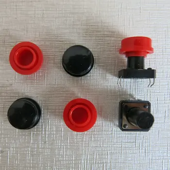 50Pcs/lot 25x roșu 25x butonul negru capac ID=6.4 mm pentru 12x12mm Buton Tactil Tact mini Comutator Degustător schalter