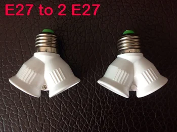 Material ignifug E27 la 2 E27 Suport Bec Lampa Adaptor Converte 2E27 Titularul Lampă Converter Bec de iluminat 10BUC#LRT15496