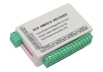 9 Canale DMX512 Decodor Dimmer Driver 9CH RGB DMX Controller DC5V-24V pentru RGB LED Strip Bandă Modulului Lămpii
