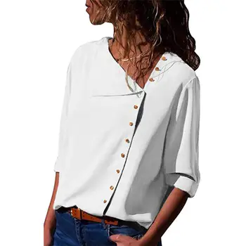 Femei Șifon Buton Bluze de Primavara Casual Elegant Solid Doamnelor Topuri de Moda Munca de Birou cu Maneca Lunga Tricouri de Afaceri 2022 Noi