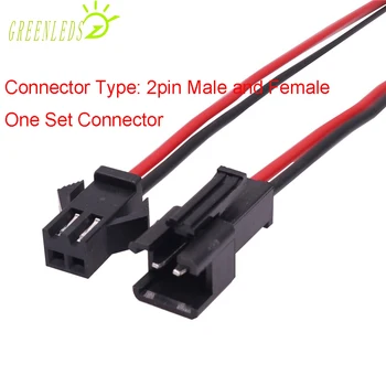 10buc Feminin+10buc Masculin 2pin Roșu și Negru Conectori de Cablu pentru o Singură Culoare Lumina LED-uri de Înaltă Calitate