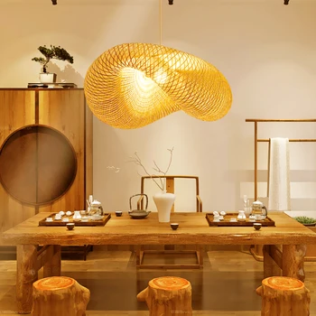 Nordic Creative Living Bambus Pandantiv cu LED-uri Lumini de Iluminat pentru Salon Restaurant de Hotel de Lumină Bucătărie Acasă Lampă de Agățat