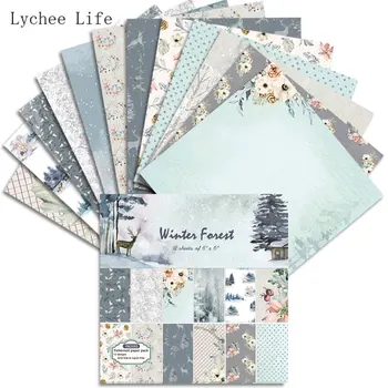 Lychee Viața 12Sheets Pădure de Iarnă Scrapbooking Tampoane de Hârtie 6x6
