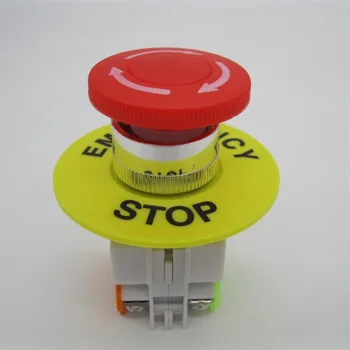 Roșu Capac de Ciuperci 1NO 1NC DPST Oprire de Urgență Împingeți Butonul de Comutare AC 660V 10A Comutator Echipamente de Ridicare Lift Blocare Auto-Lock