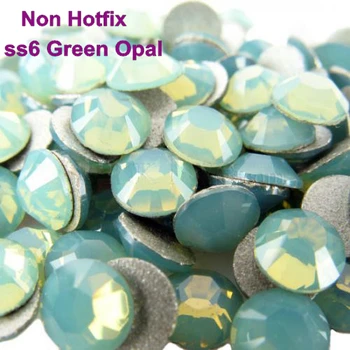 1440pcs/Lot, ss6 (1.9-2.1 mm) Verde Opal Non Hot Fix Pietre, Transport Gratuit! Adeziv Pe Tehnica Spate Plat Nail Art Cristale