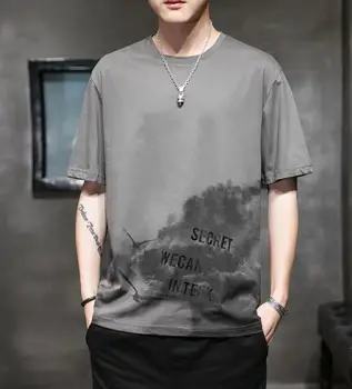 2022 de Înaltă Calitate de Moda Mens T Shirt Casual cu Maneci Scurte T-shirt Mens Solid Casual din Bumbac Tricou Haine de Vară M-4XL