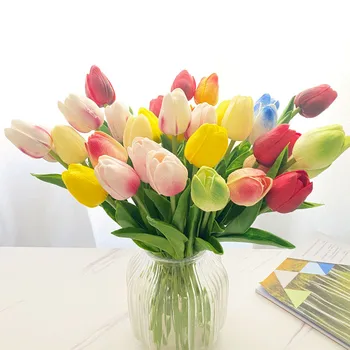 Flori Artificiale De Gradina Lalele Flori Reale Touch Tulip Decor Buchet Mariage Pentru Casa Decoratiuni De Nunta Flori False