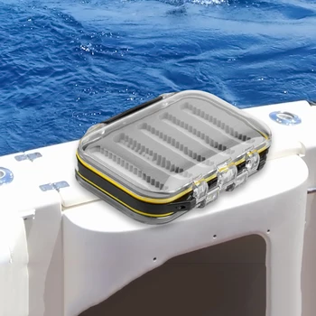 Portabil Momeală de Pescuit Cutie Dublu-părți de Pescuit Zboară Gadget Suport de Plastic Ușoare pentru Pescuit de apă Sărată de Viteze Accesorii