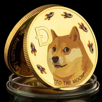 Dogecoin Creativ Cadou De Colectie Cryptocurrency Monedă În Doge Avem Încredere Pentru Luna Colectie Placat Cu Monedă Comemorativă