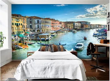 3D personalizat mari picturi murale, Veneția clădire pictură în ulei de parede Papel, camera de zi cu canapea, TV dormitor hârtie de perete