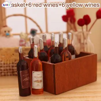 1Set 1:12 Miniatură Accesorii Mini Vin Rosu Set Cu Cutie DIY Simulare Băuturi Model de Mobilier casă de Păpuși Decor Jucarii