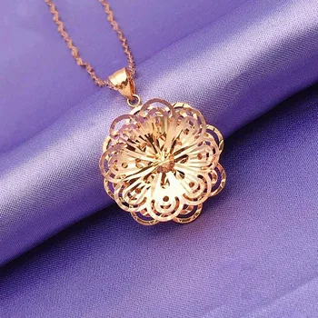 Noi 585 Violet Placat cu Aur de 14K Aur a Crescut Pandantiv Floare Coliere Moda Rafinat Doamnelor Chineză de Logodna Bijuterii Cadou