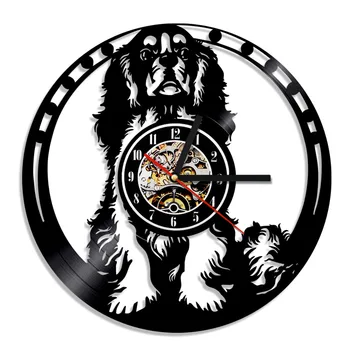 Cavalier King Charles Spaniel Dog Vinyl Ceas De Perete Animale De Companie Animale De Fundal Cu Led Decor Acasă De Artă Ceas Cadou Pentru Un Iubitor De Câine
