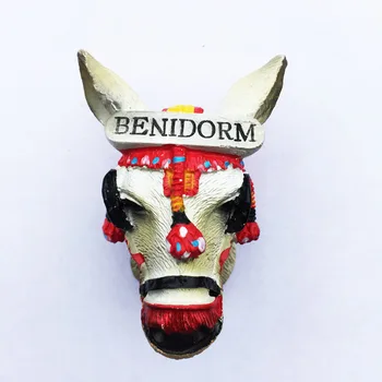 Spania Benidorm Turism, magazin de Suveniruri 3D Handmade Dress up Măgar Masina Magnet de Frigider Decor Acasă Frigider Magnetic Sticker CADOU