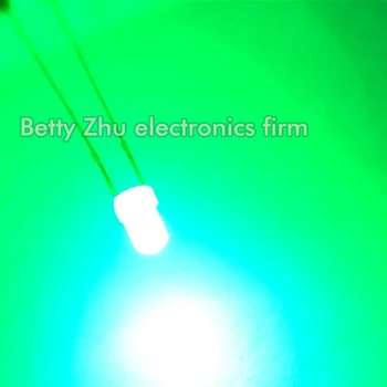 100BUC/MULȚIME de lumină LED-diodă emițătoare de 3MM rotund alb shell părul verde ceață ușoară